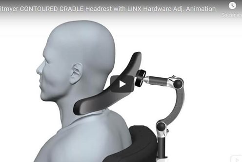 Whitmyer CONTOURED CRADLE Headrest with LINX Hardware Adj. Animation